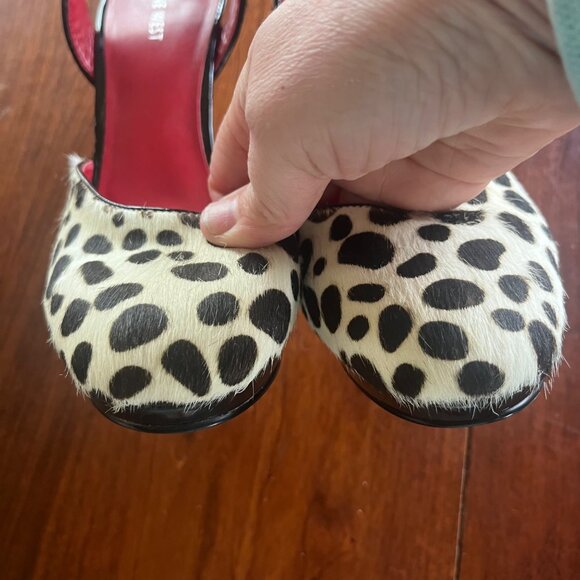 Nine West Black & White Leopard-Print Heels With Red Interior Womens Size 10M Fa - Picture 3 of 9